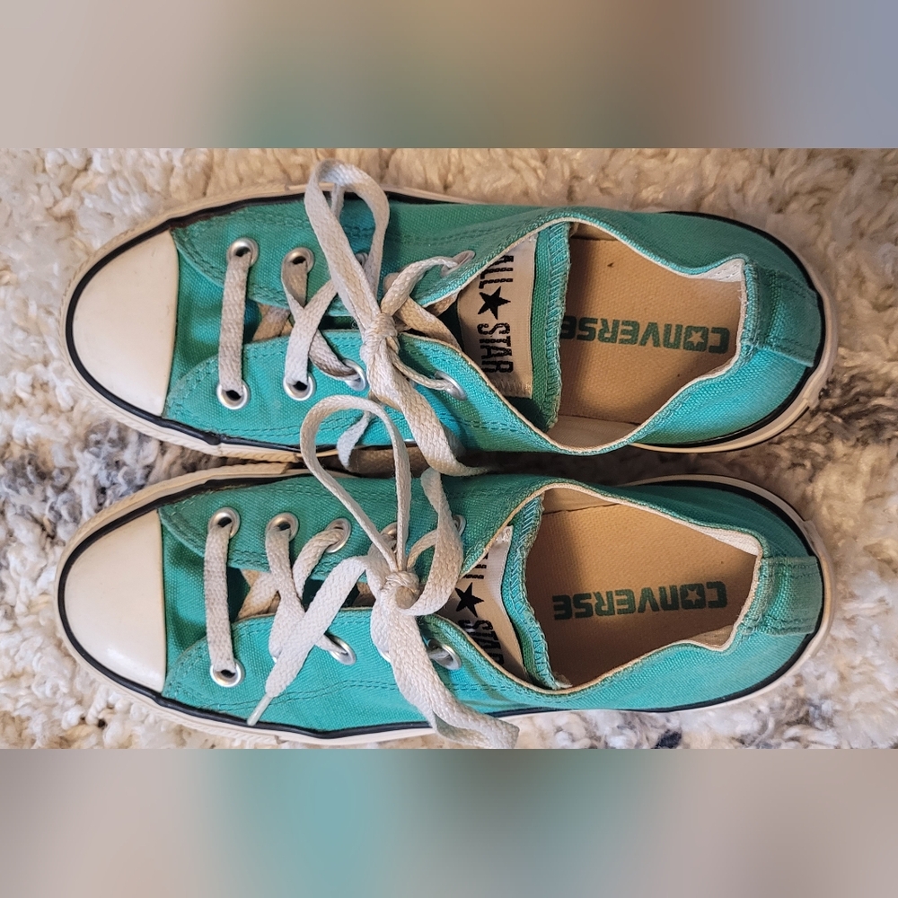 Teal Converse All Stars 🌟 Youth Size 4 - Picture 5 of 8
